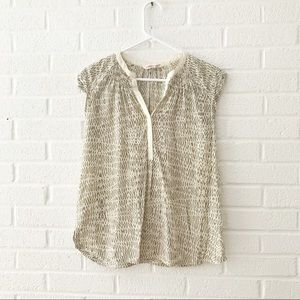 Rebecca Taylor Silk Boxy Square Print Top 0